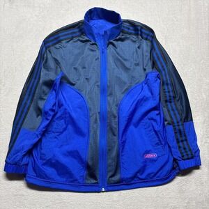 Adidas Reversible Windbreaker Jacket 3 Stripes Men's M Blue / Gray/ Black GN3817